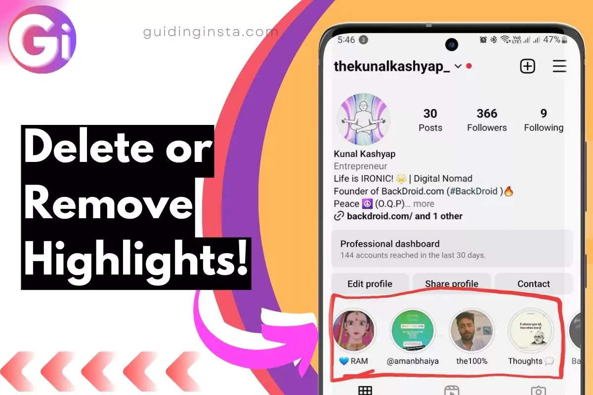 instagram highlights screenshot with overlay text how to delete or remove highlight