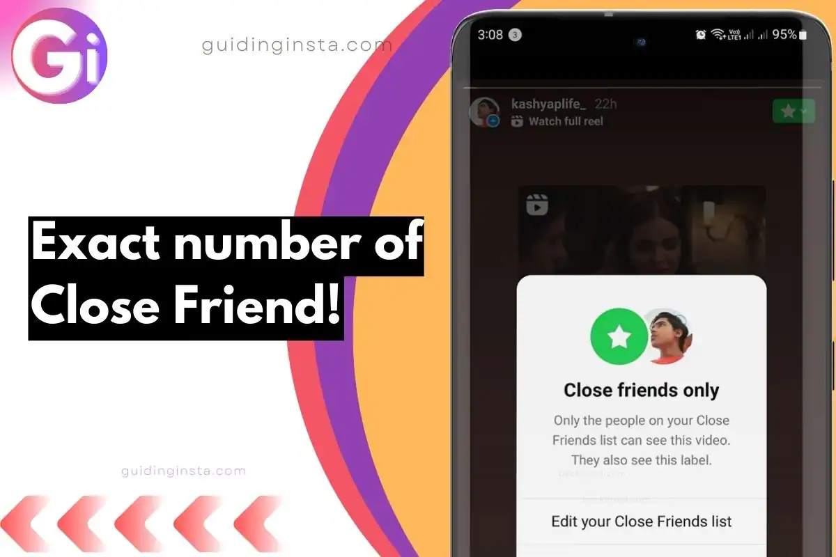 instagram close friend dialouge box with overlay text exact number of close friend