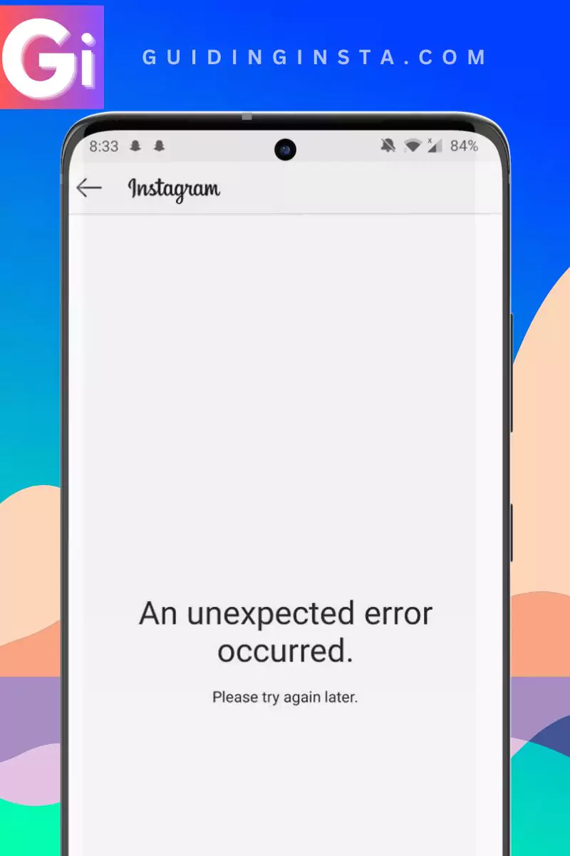 phone with an unexpected error occurred