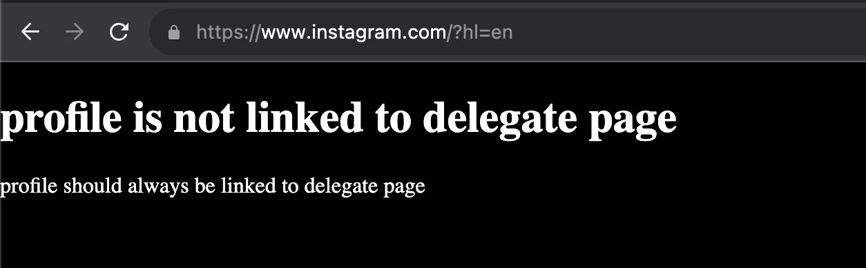 Profile Is Not Linked to Delegate Page Instagram