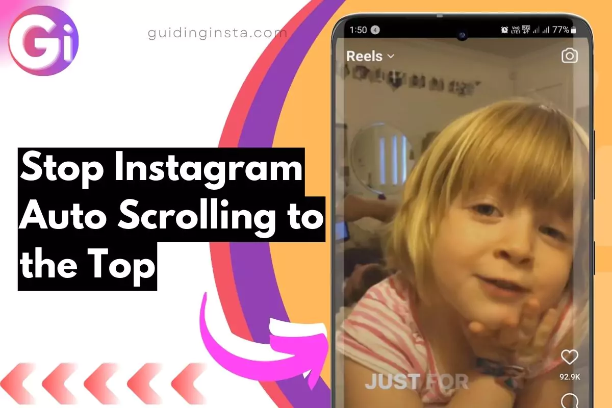 instagram auto scroll to top screenshot with overlay text to fix it