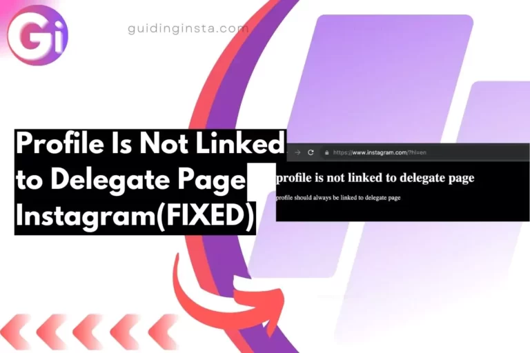 screenshot of Profile Is Not Linked to Delegate Page Instagram with text