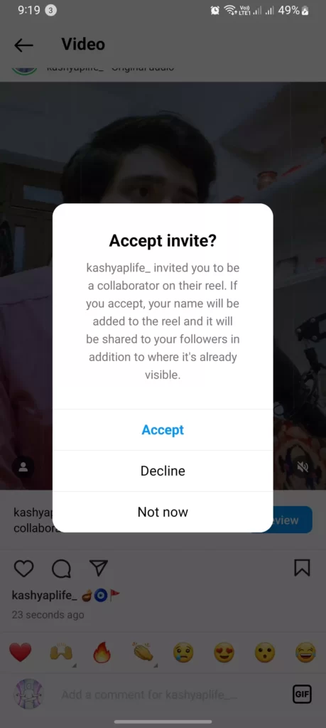 accept invite collaborator menu screenshot