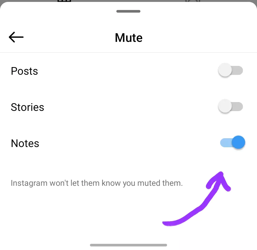 muted notes on instagram