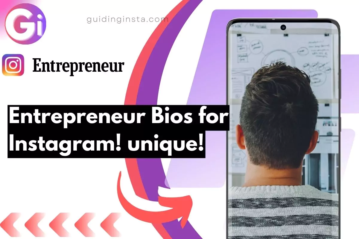 screenshot of entrepreneur with overlay text entrepreneurship bios for instagram