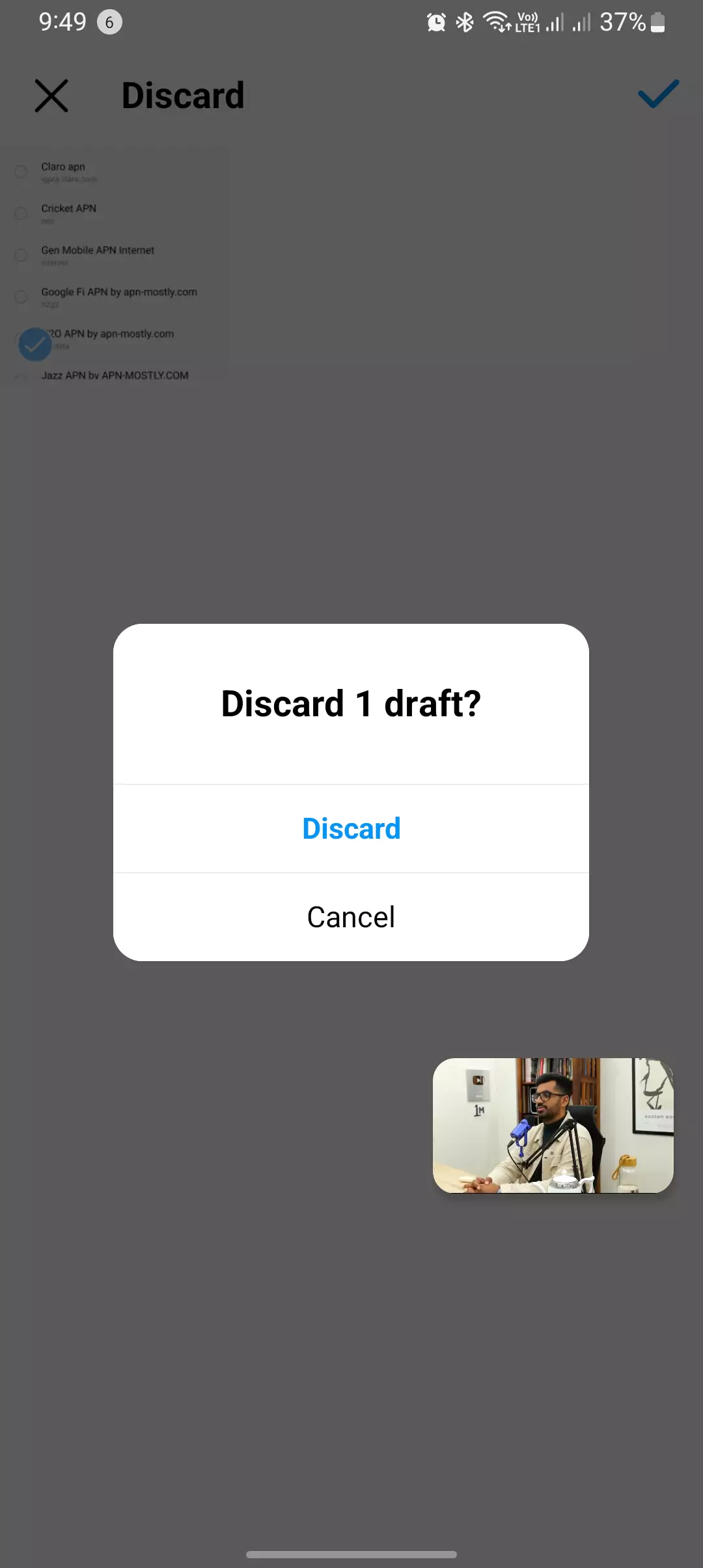 deleting drafts for posts on instagram screenshot