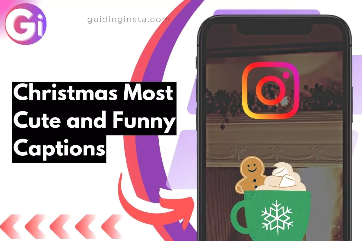 image of instagram with overlay text Christmas Most Cute and Funny Captions