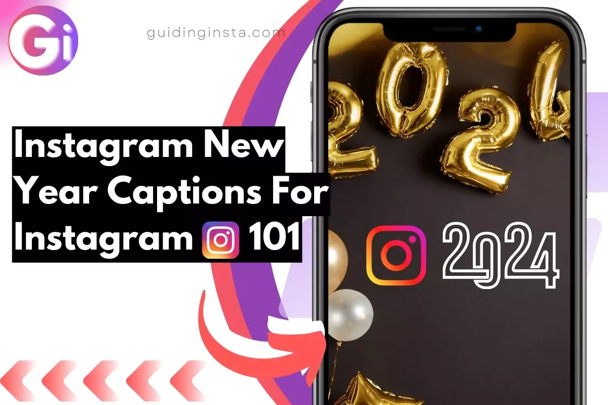 screenshot of 2024 instagram with overlay text Instagram New Year Captions