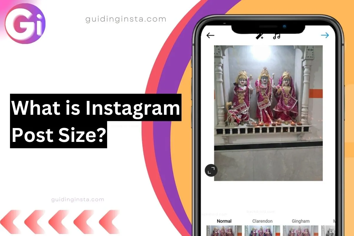 screenshot of creating instagram post with overlay text What is Instagram Post Size