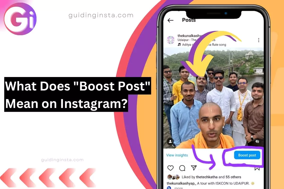 screenshot of boost post highlighted with overlay text What Does Boost Post Mean on Instagram
